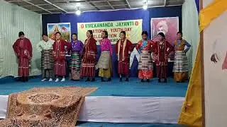 NSCBAV Shergaon Girls Performing Local Dance on National Youth Day at VKV Shergaon 