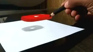 Floating YouTube Logo Drawing Illusion