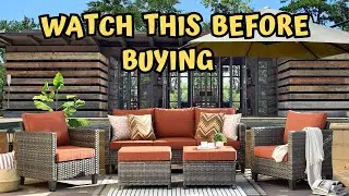 Quick Review of Ovios Patio Furniture 5 Pieces Outdoor Wicker Rattan Sofa Couch with Ottomans