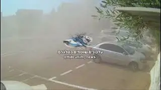 An Iranian submunition from a cluster warhead explodes in Be'er Shebba