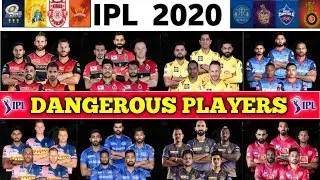 IPL 2020 All IPL Teams Dangerous Players | CSK, RCB, KKR, MI, KXIP, DC, RR, SRH |All Teams Squad