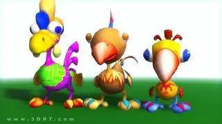 3DRT Toonpets Birdies characters animation demo