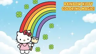 Rainbow Hello Kitty Coloring Magic! 🌈✨ Cute & Easy Art for Kids 🎨💖