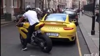 Yellow Ducati 1199 Panigale w/Termignoni Exhaust