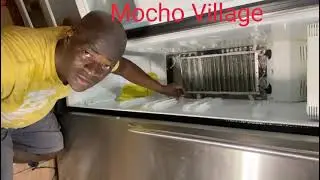 Teaching my daughter how to change freezer defrost heater.