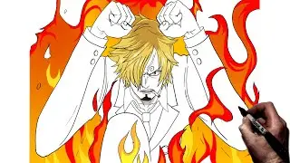 How To Draw Sanji (Diable Jambe) | Step By Step | One Piece