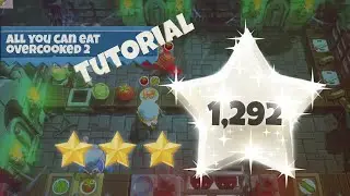 Overcooked 2 | Tutorial | HIGHSCORE 4 Players 4 Stars (1,292 Points, All You Can Eat)