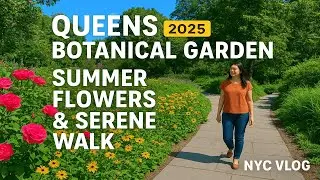 EXPLORING QUEENS BOTANICAL GARDEN 2025 -Summer Flowers & Serene  Walk New York City Vlog