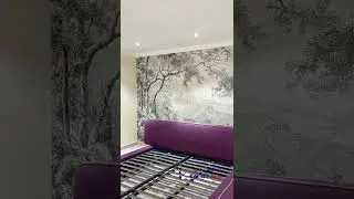 Black & white forest design wall Mural on bedroom Wall