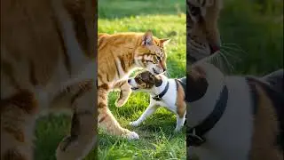 Delightful 😍😍 pet duo playing with orange | 心温まる微笑みの時間 #shorts #dog #funny
