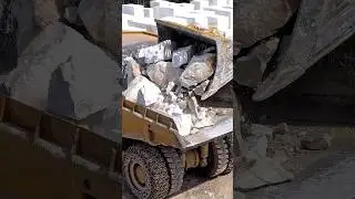 Marble Quarry Symphony: Rock Meets Steel #shorts #wheel loader #quarrying