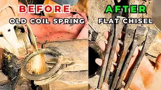 UNLEASHING SKILLS : Transforming Coil Spring into a Flat Chisel!