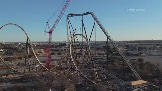 Six Flags Over Texas' new 87 mph dive coaster just hit another big construction milestone