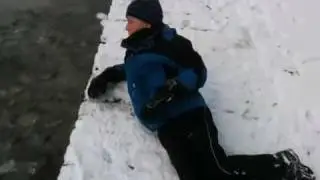 Kid falls through ice