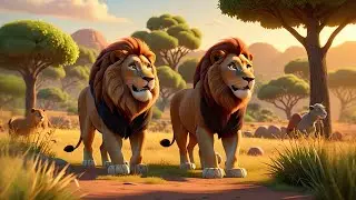 Two Lazy Lions Stretch and Yawn | Jungle Animal Song for Kids | Educational and Kids Songs