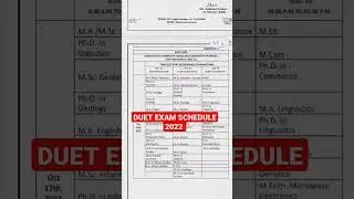 DUET EXAM SCHEDULE NOTIFICATION 2022 | DELHI UNIVERSITY ENTRANCE TEST UPDATE 2022