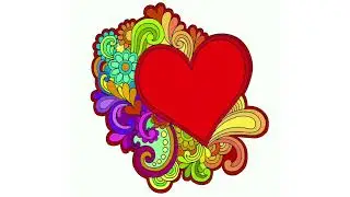 Coloring book. Mandala. Antistress. Heart. Relax video