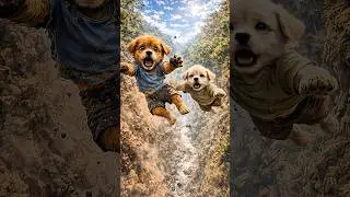 A Brave Puppy&rsquo;s Miracle Rescue by a Lion | Emotional Survival Story#shorts#Ai#pappi