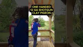One Handed Shotgun Clay Pigeon shooting #gun #pewpew #shorts #shotgun #targetshooting #blasting