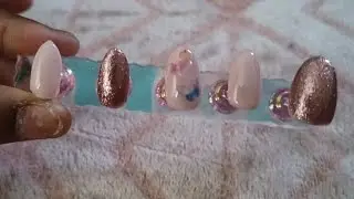 Nude butterfly diy tripex instant apex  press on nails 