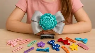 An elegant hair clip made from leftover ribbons! I make a lot and sell them all💵