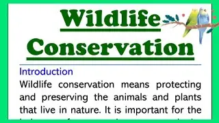 Wildlife Conservation Essay in English 180 Words Speech or Paragraph writing