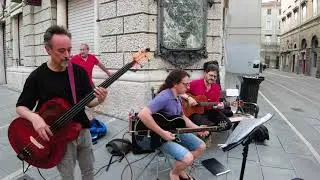 Amazing Jazz band busking on the streets of Trieste