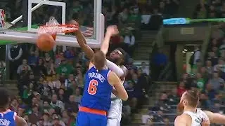 Jaylen Brown Dunks on Kristaps Porzingis! Celtics vs Knicks January 31, 2018