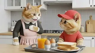 A Tiny Kitten Becomes a Chef for Mama 🐾🍞 | Heartwarming Cat Story