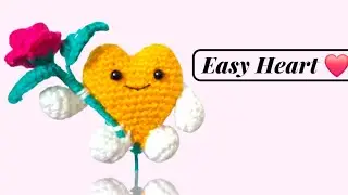 Crochet heart for absolute biggners|Slow and easy❤️😍#crochetheaet#crochet#crochettutorial