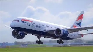 PURE Polderbaan 36LTake Offs, Amsterdam Schiphol Airport A330Neo, A350, B777, B787, A330 +30min!