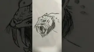 my first animal drawing with pen +pencil