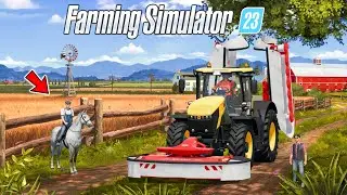 Horse Riding & Grass Cutting Tutorial In Fs 23 | Farming simulator 23 | Timelapse |