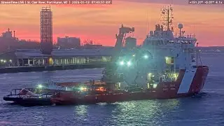 Ships and sunrise in Port Huron and Marine City 1-13-26