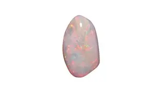 27.6 Carat White Opal Stone from Coober Pedy - Red and Blue | FlashOpal