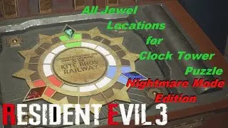Resident Evil 3 Remake Nightmare Mode Finding All 3 Jewels For Clocktower Puzzle.