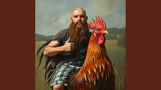 A man and his rooster