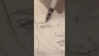 Draw with me 🤍 #drawing #process #portrait #портрет #скетчбук #рисование #aesthetic