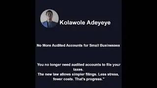 No More Audited Accounts for Small Businesses! New Tax Law Relief in Nigeria