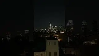 Skyline View of Center City & West Philadelphia at Night from Rooftop