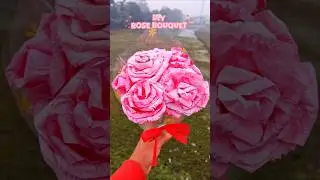 Diy paper Rose Bouquet💐💌. #rose #bouquet #valentinesday #special #papercraft #youtubeshorts
