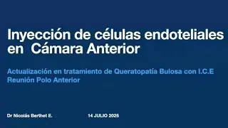 Inyecci&oacute;n de c&eacute;lulas endoteliales en c&aacute;mara anterior, Dr. Nicol&aacute;s Berthet