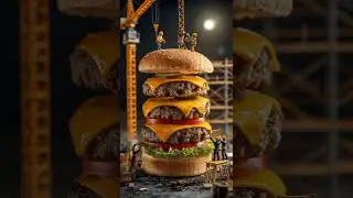 Tiny Workers Build a Giant Burger 🍔👷 | Miniature Food Builders
