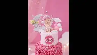 Angel Wing Girl Cake Topper Happy Birthday Decoration Rainbow Wedding Cupcake Toppers Baby Shower P