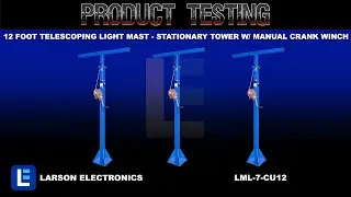 12 Foot Telescoping Light Mast - Stationary Tower w/ Manual Crank Winch