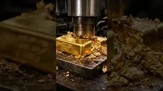 Satisfying Crushing Gold (Ai generated video) #asmr #relaxing #visualtingle #oddlysatisfying