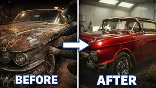 Oddly Satisfying 1959 Cadillac DeVille Repair ruSt & Paint #beforeafter #repair #automobile #cars