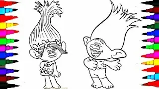 Coloring Pages Dreamworks TROLLS Coloring Book Videos for Children Learning Brilliant Colors