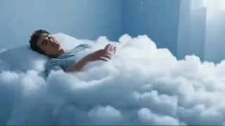 24 minutes Beds from cloud ASMR relaxation video google veo3 Ai satisfying relaxing sleep 