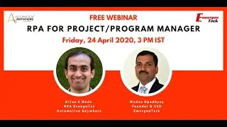 LIVE Webinar | RPA Workshop for Project/Program Managers | EmergenTeck